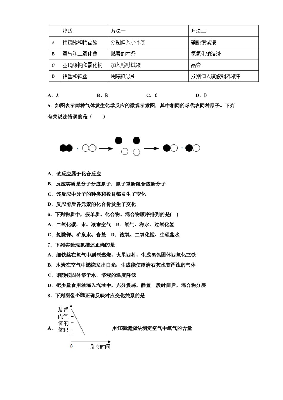 2023-2024学年福建省厦门市湖里实验中学九年级化学第一学期期中学业质量监测试题含解析.doc_第2页