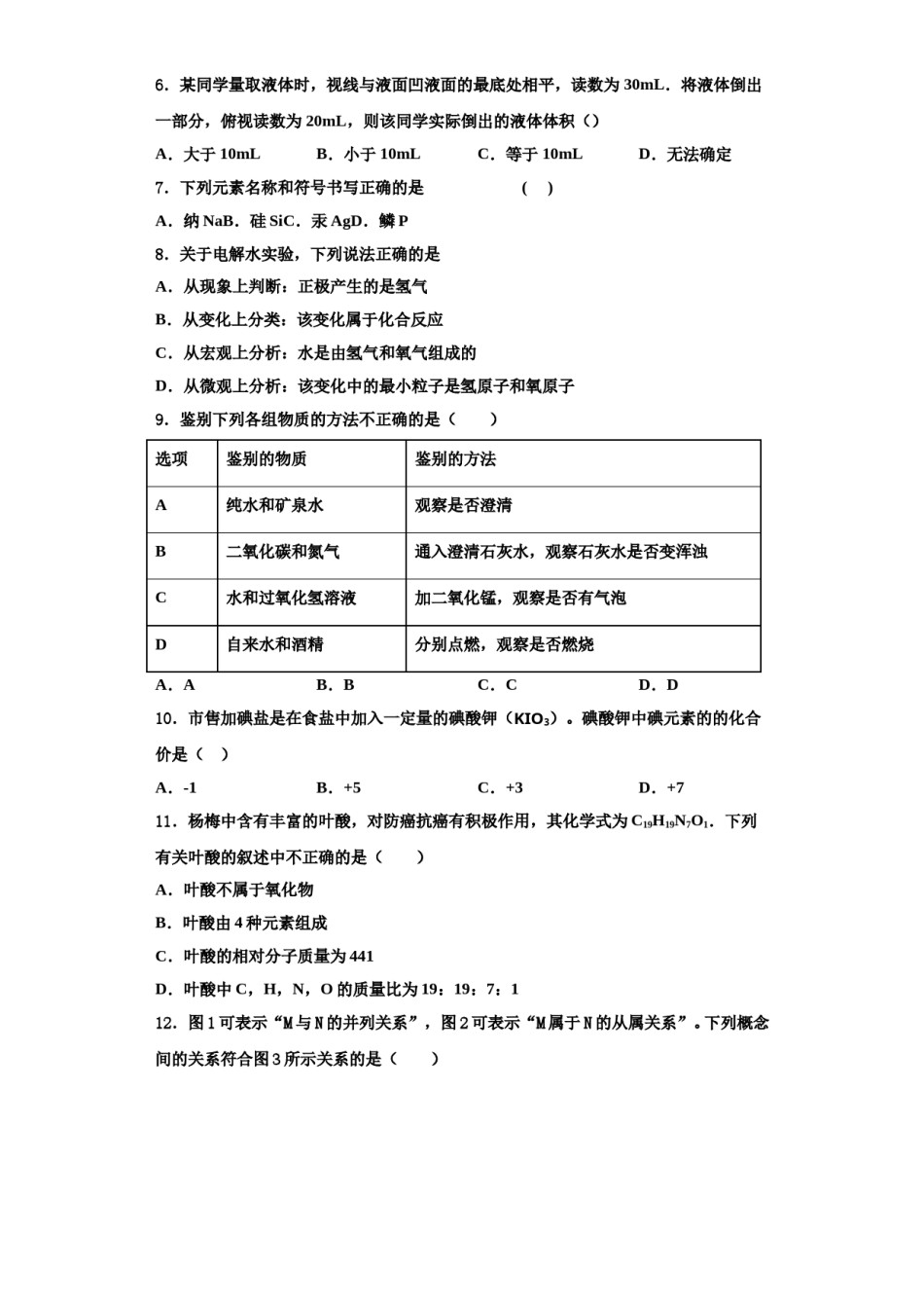 2023-2024学年福建省厦门市第一中学化学九上期中统考试题含解析.doc_第2页