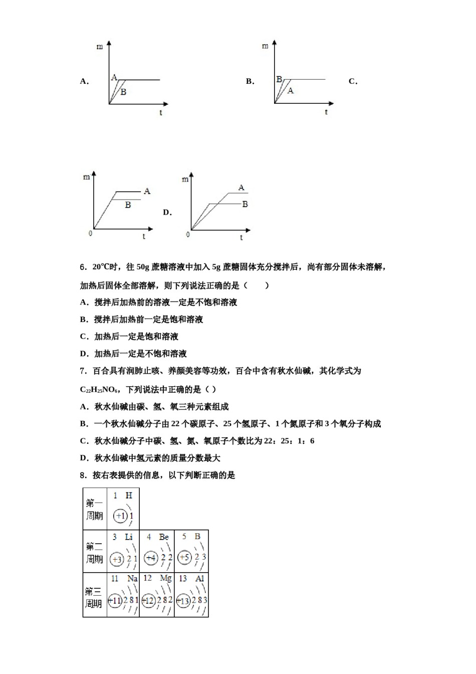 2023-2024学年福建省建阳外国语学校化学九年级第一学期期中监测模拟试题含解析.doc_第2页