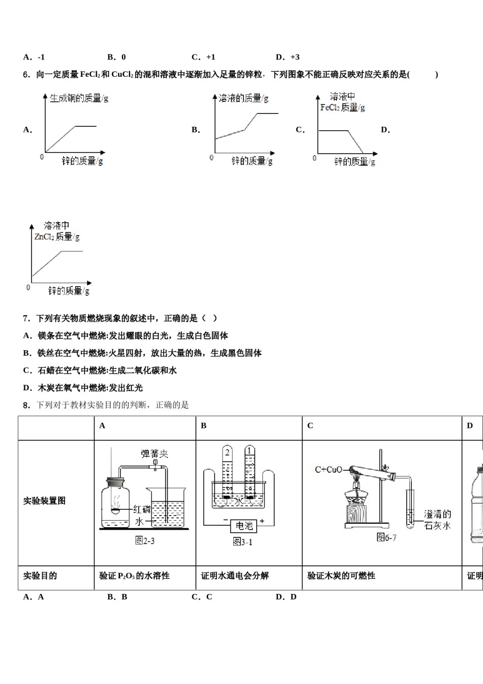 2023-2024学年福建省晋江市养正中学化学九上期末检测模拟试题含解析.doc_第2页
