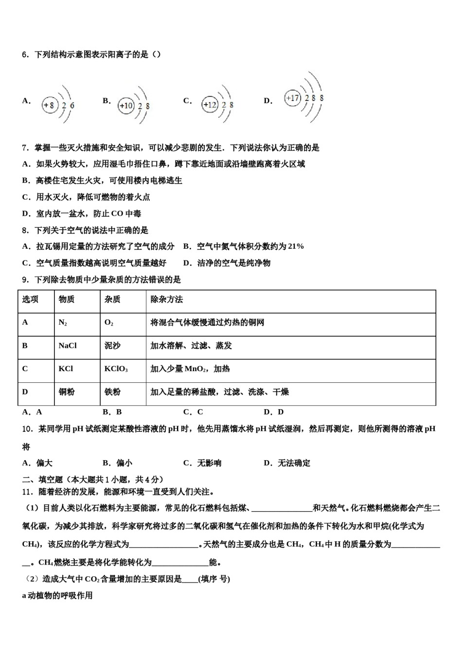 2023-2024学年福建省永泰县化学九年级第一学期期末调研试题含解析.doc_第2页