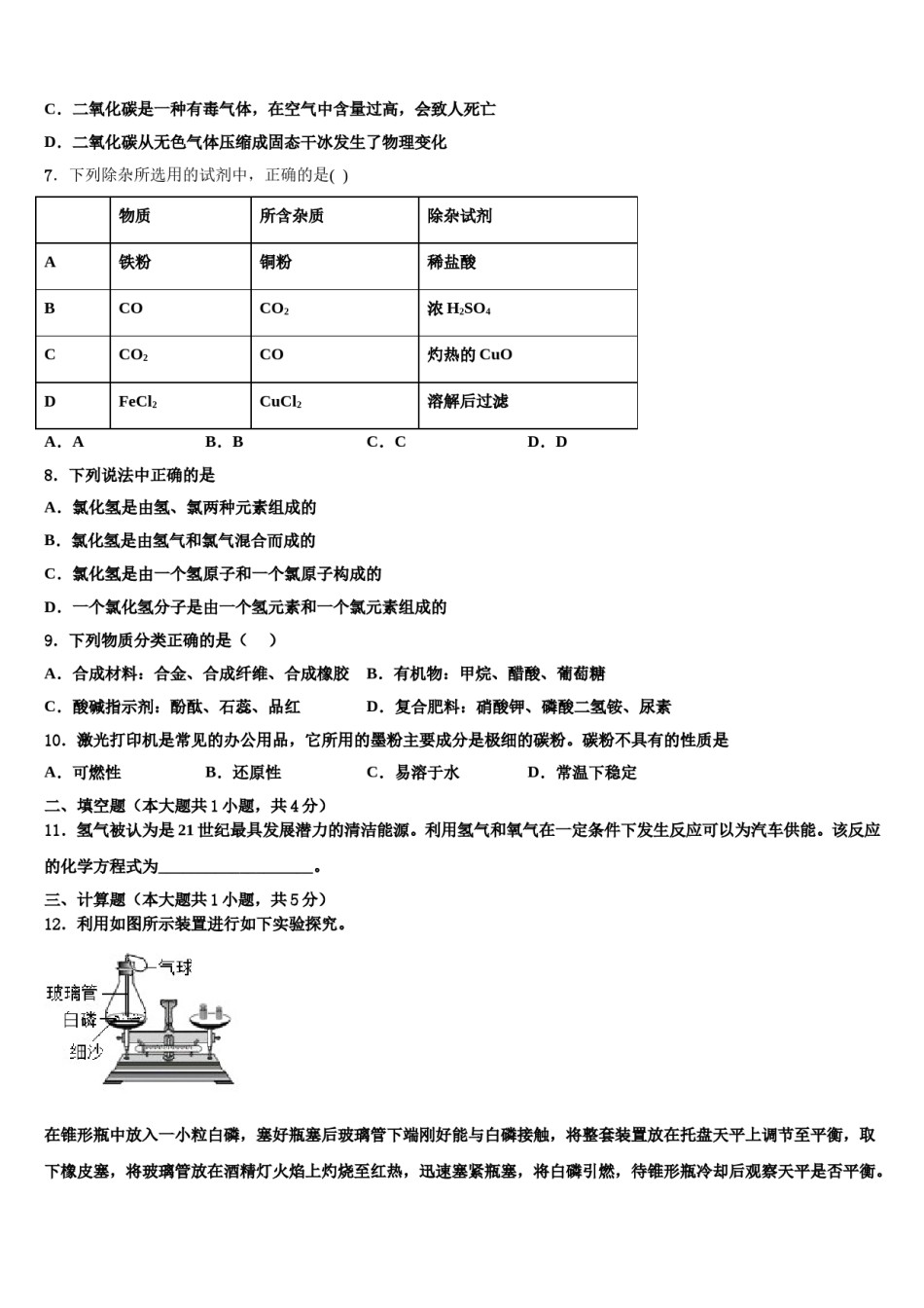 2023-2024学年福建省泉州台商投资区九年级化学第一学期期末质量检测模拟试题含解析.doc_第2页