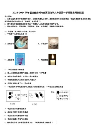 2023-2024学年福建省泉州市安溪县化学九年级第一学期期末预测试题含解析.doc