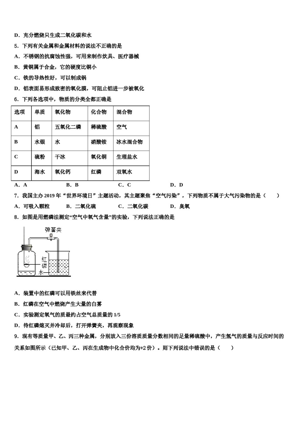 2023-2024学年福建省福州华侨中学化学九上期末质量检测模拟试题含解析.doc_第2页