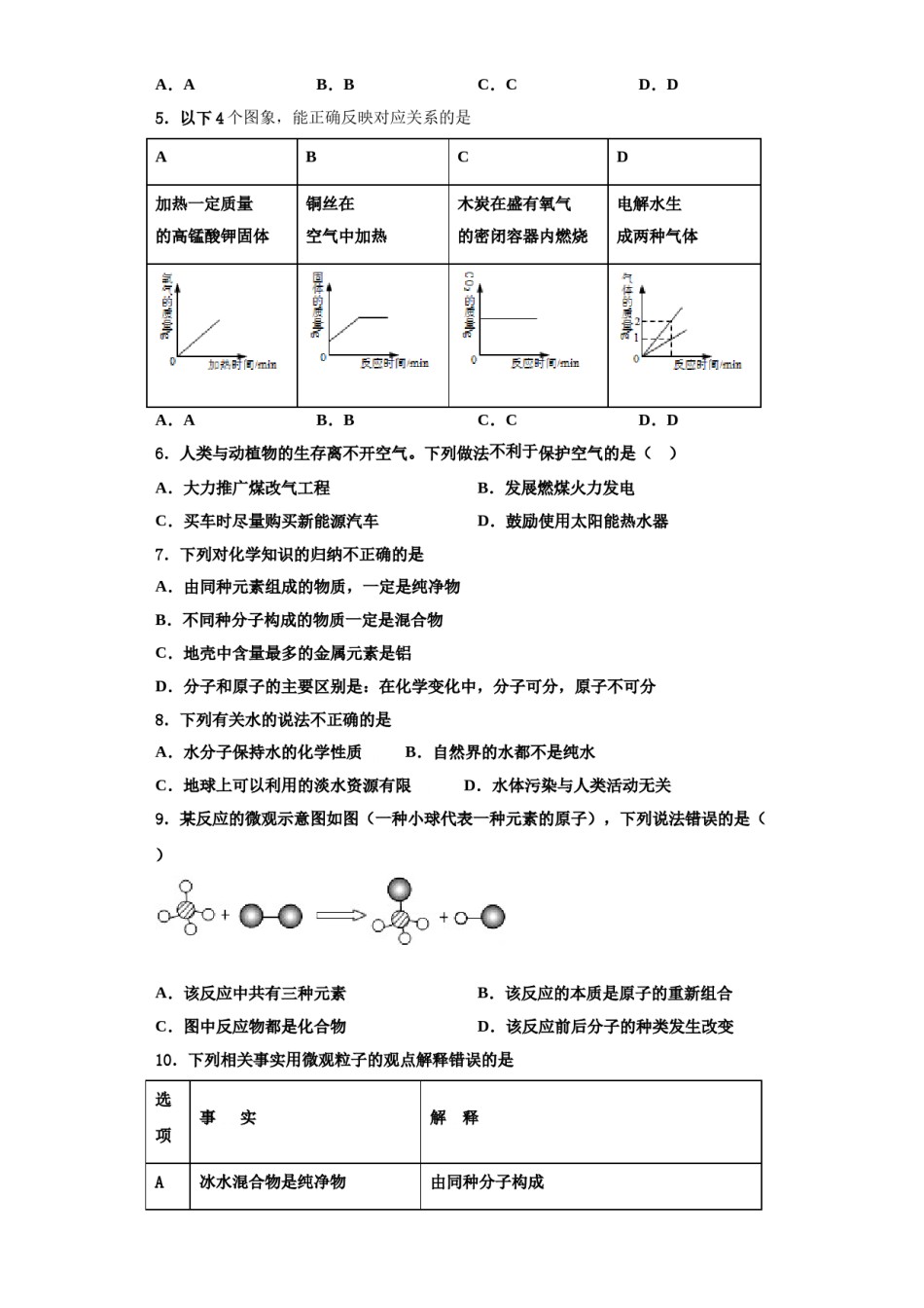2023-2024学年福建省福州市华侨中学化学九上期中学业质量监测模拟试题含解析.doc_第2页