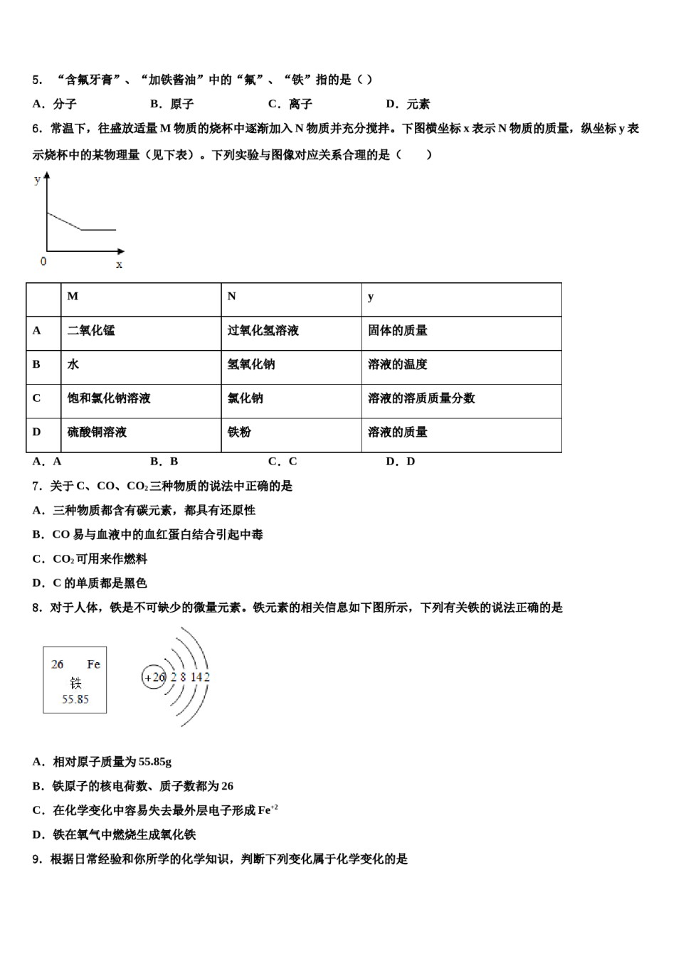 2023-2024学年福建省福州市台江区华伦中学化学九上期末检测模拟试题含解析.doc_第2页