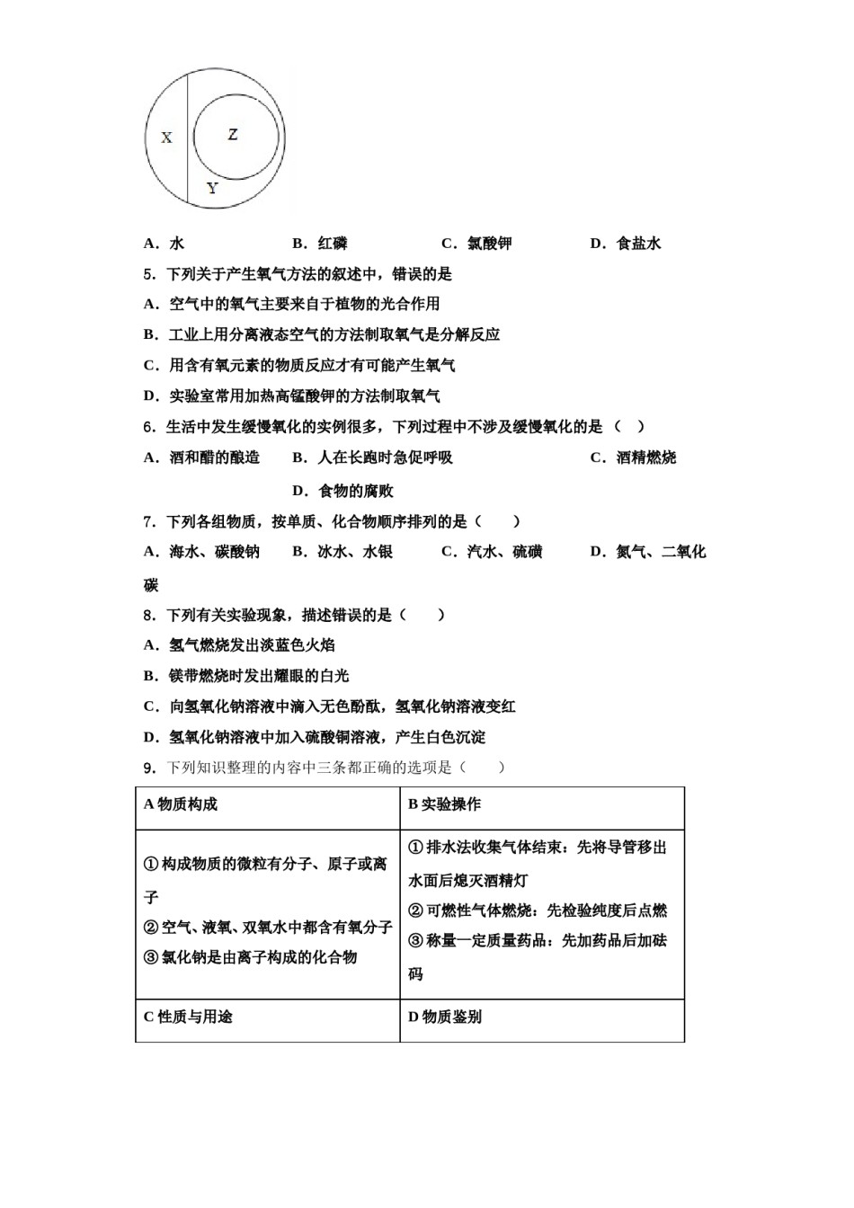 2023-2024学年福建省福州市台江区福州华伦中学化学九上期中学业质量监测试题含解析.doc_第2页