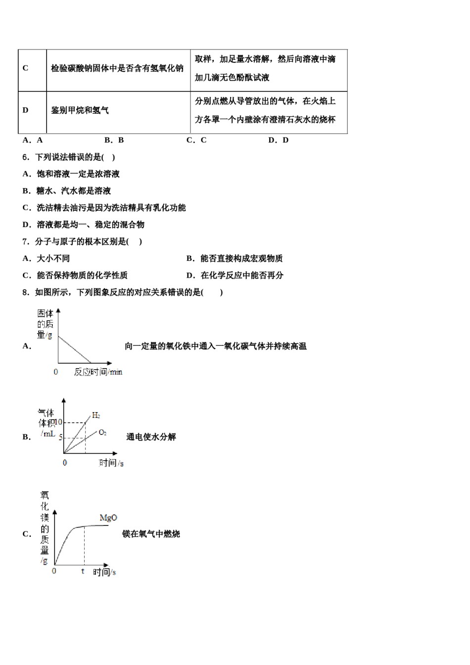 2023-2024学年福建省福清市林厝中学化学九上期末学业质量监测试题含解析.doc_第2页