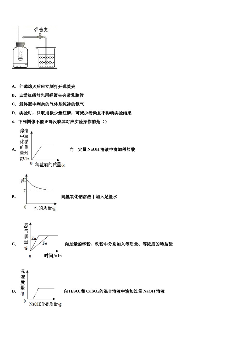 2023-2024学年福建省莆田中学山中学化学九年级第一学期期末质量跟踪监视模拟试题含解析.doc_第2页