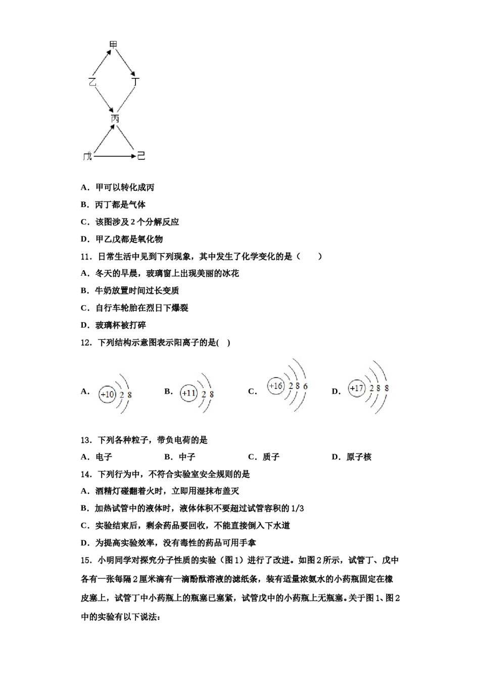 2023-2024学年福建省龙岩市新罗区化学九上期中联考模拟试题含解析.doc_第3页