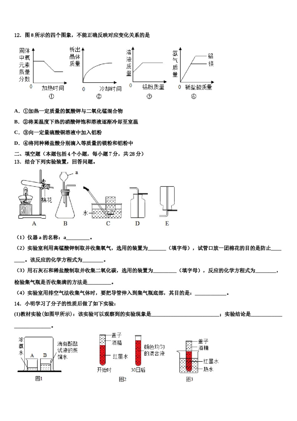 2023-2024学年福建省龙岩市第一中学化学九上期末教学质量检测试题含解析.doc_第3页