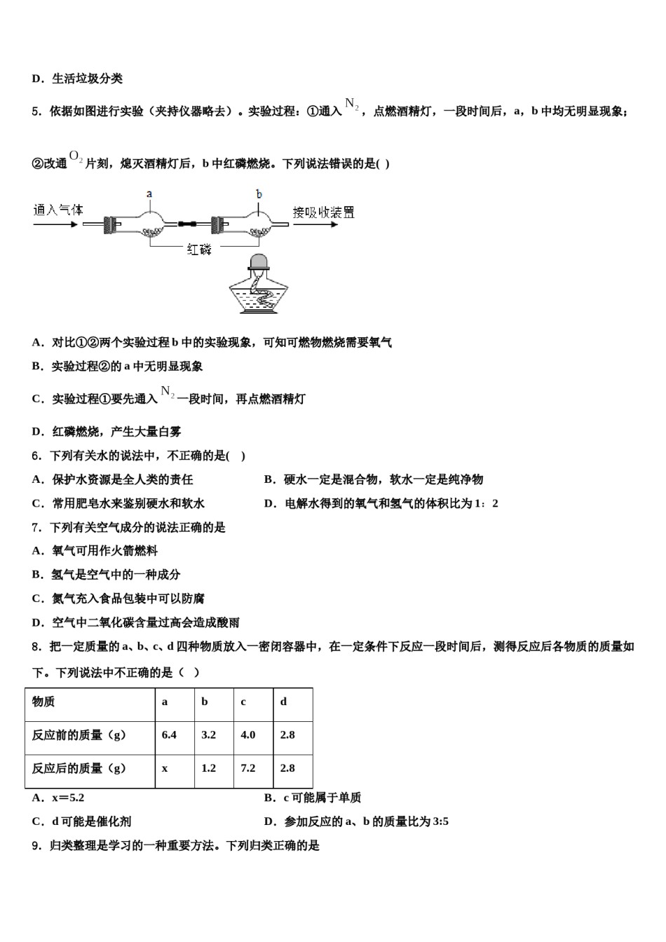2023-2024学年福建省（三元县化学九上期末考试试题含解析.doc_第2页