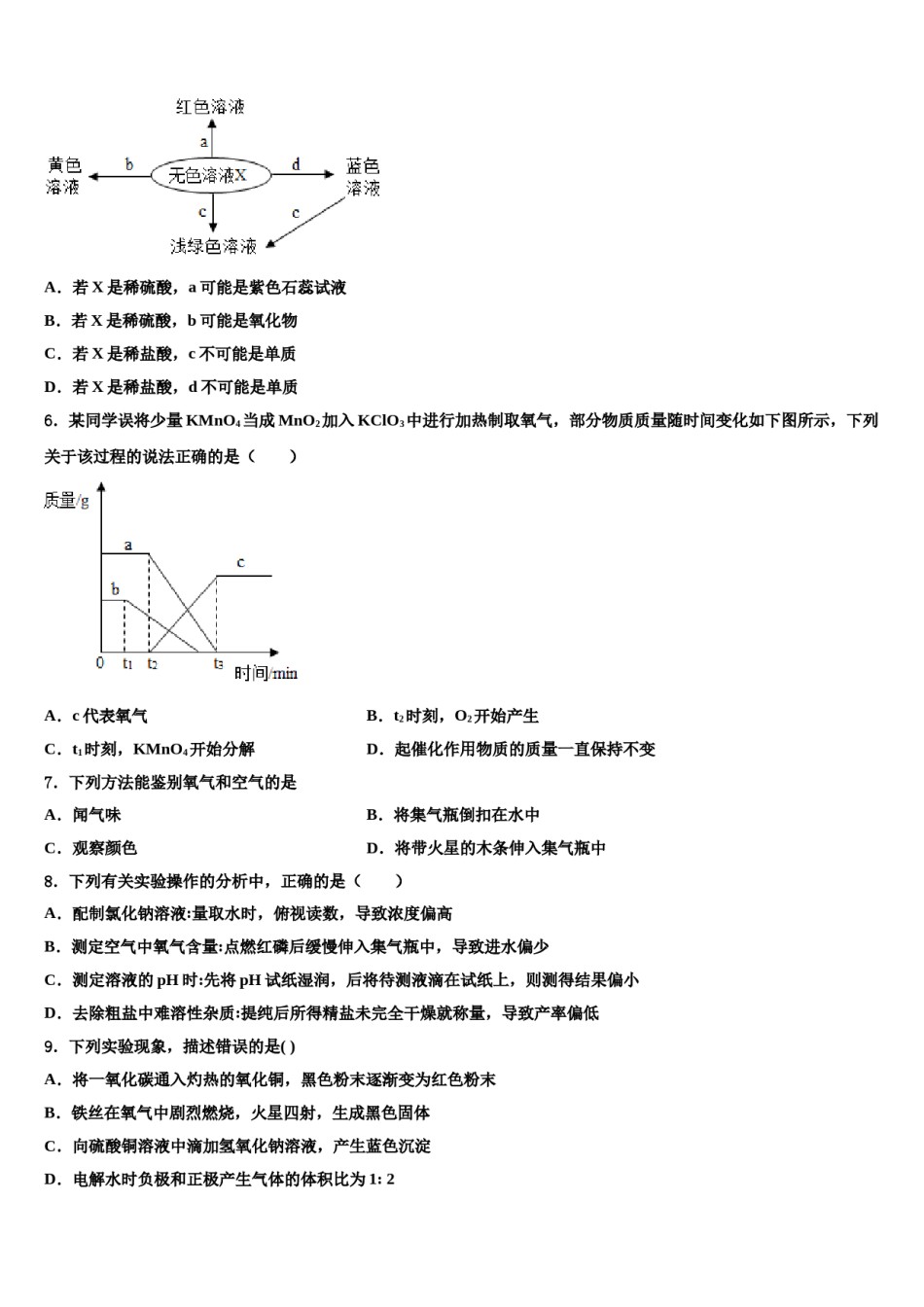 2023-2024学年芜湖市重点中学化学九年级第一学期期末学业水平测试模拟试题含解析.doc_第2页