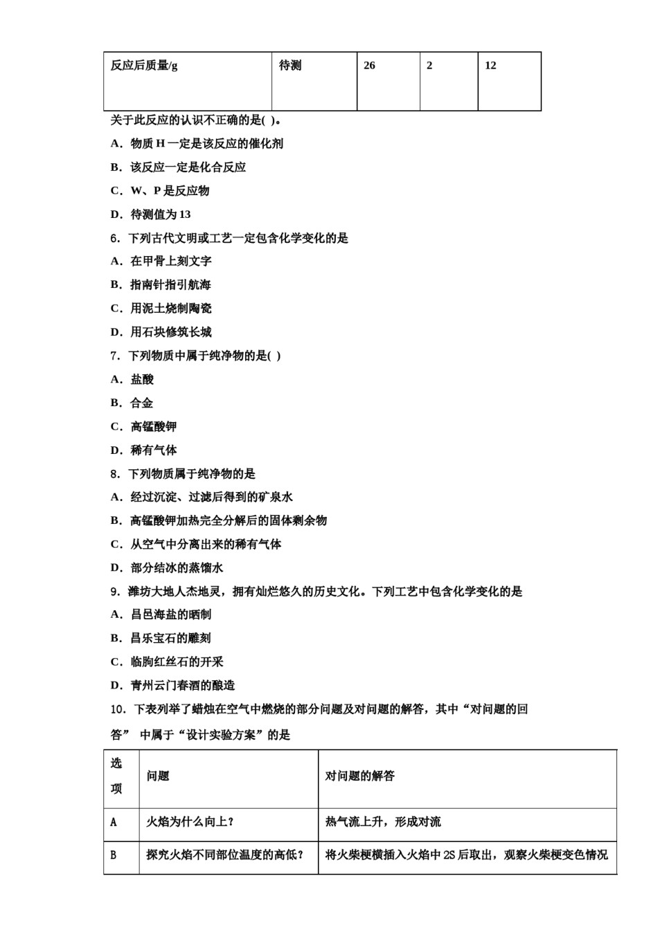 2023-2024学年荆州市重点中学化学九年级第一学期期中调研试题含解析.doc_第2页