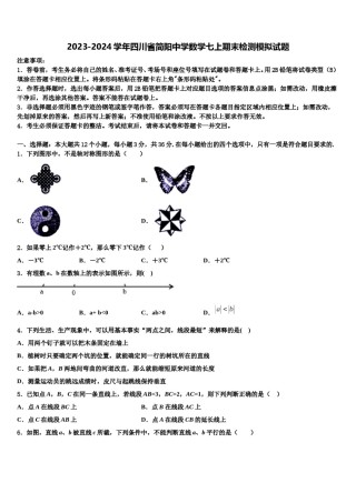 2023-2024学年四川省简阳中学数学七上期末检测模拟试题含解析.doc