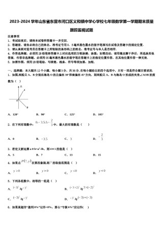 2023-2024学年山东省东营市河口区义和镇中学心学校七年级数学第一学期期末质量跟踪监视试题含解析.doc