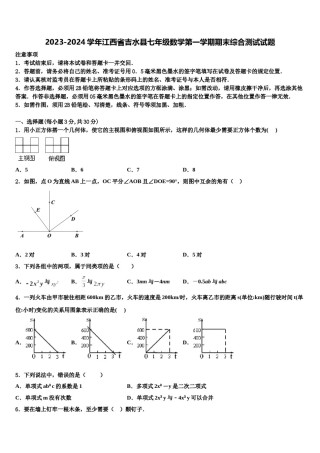 2023-2024学年江西省吉水县七年级数学第一学期期末综合测试试题含解析.doc