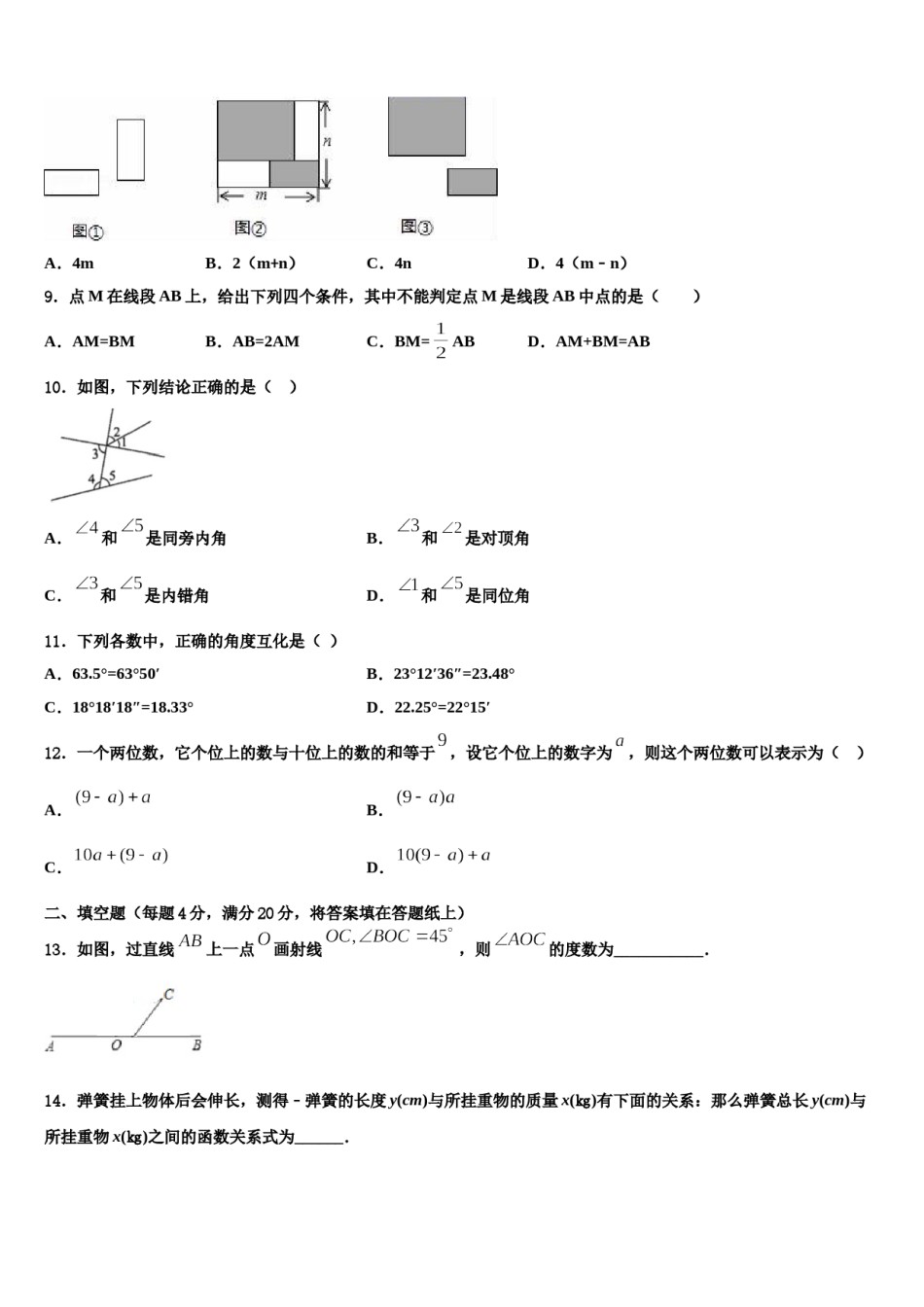 2023-2024学年河南省洛阳李村一中学数学七年级第一学期期末质量跟踪监视试题含解析.doc_第2页