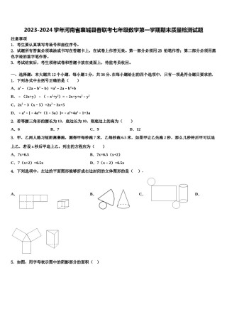2023-2024学年河南省襄城县春联考七年级数学第一学期期末质量检测试题含解析.doc