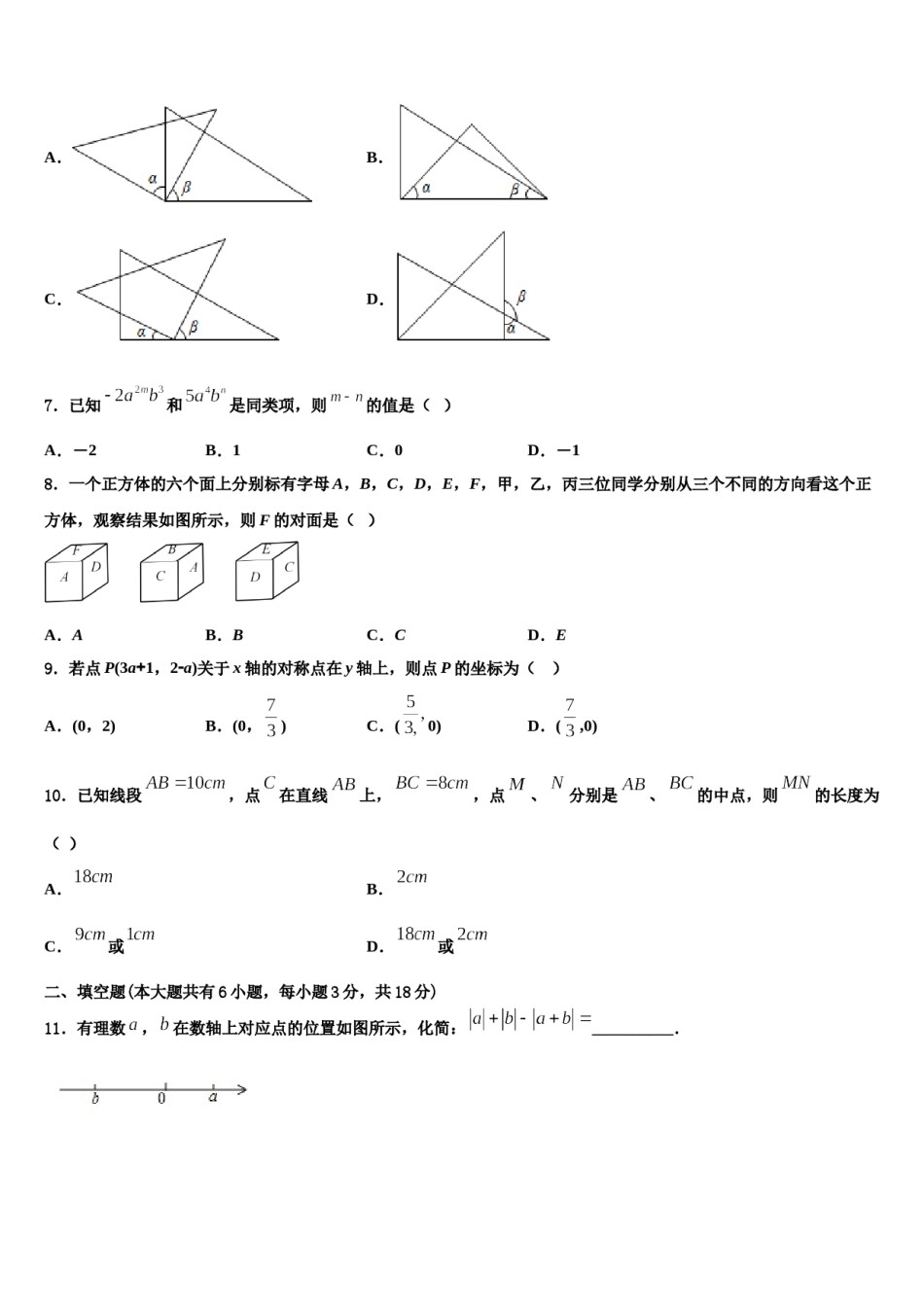 2023-2024学年苏州市振华中学七年级数学第一学期期末达标测试试题含解析.doc_第2页