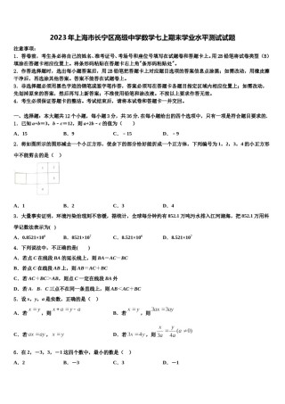 2023年上海市长宁区高级中学数学七上期末学业水平测试试题含解析.doc