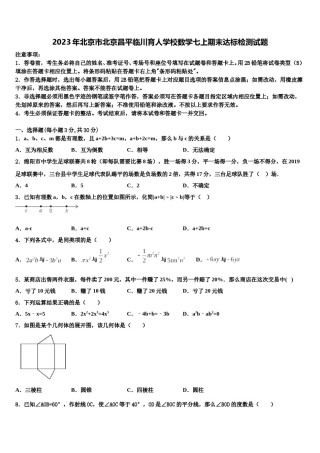 2023年北京市北京昌平临川育人学校数学七上期末达标检测试题含解析.doc