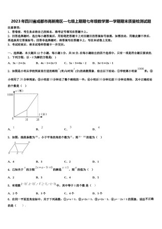 2023年四川省成都市高新南区—七级上期期七年级数学第一学期期末质量检测试题含解析.doc