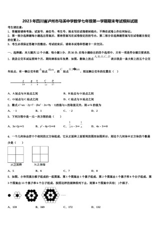 2023年四川省泸州市马溪中学数学七年级第一学期期末考试模拟试题含解析.doc