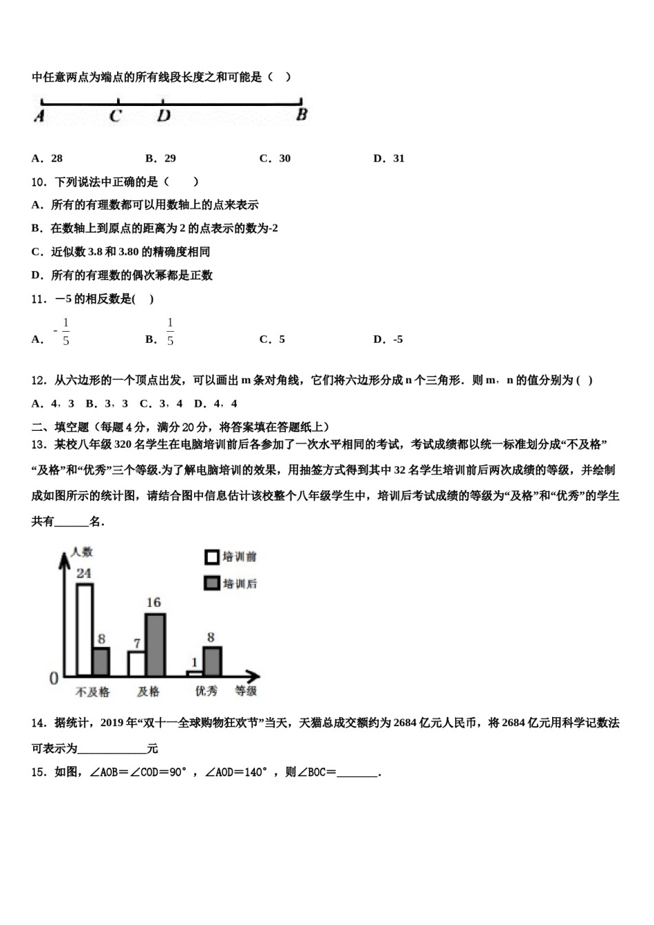 2023年四川省部分地区数学七年级第一学期期末质量检测试题含解析.doc_第3页