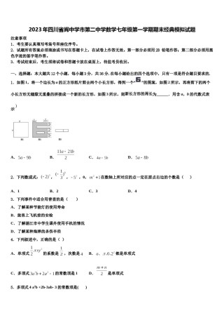2023年四川省阆中学市第二中学数学七年级第一学期期末经典模拟试题含解析.doc