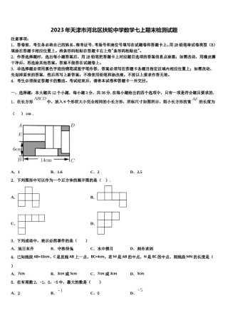 2023年天津市河北区扶轮中学数学七上期末检测试题含解析.doc