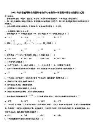 2023年安徽省马鞍山和县联考数学七年级第一学期期末达标检测模拟试题含解析.doc