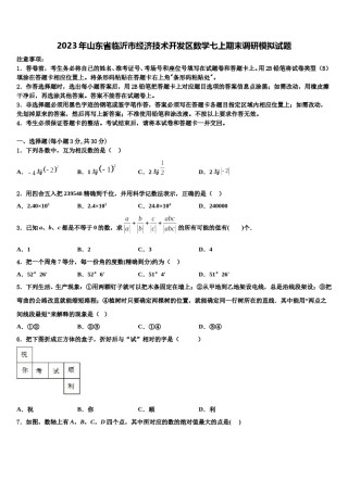 2023年山东省临沂市经济技术开发区数学七上期末调研模拟试题含解析.doc