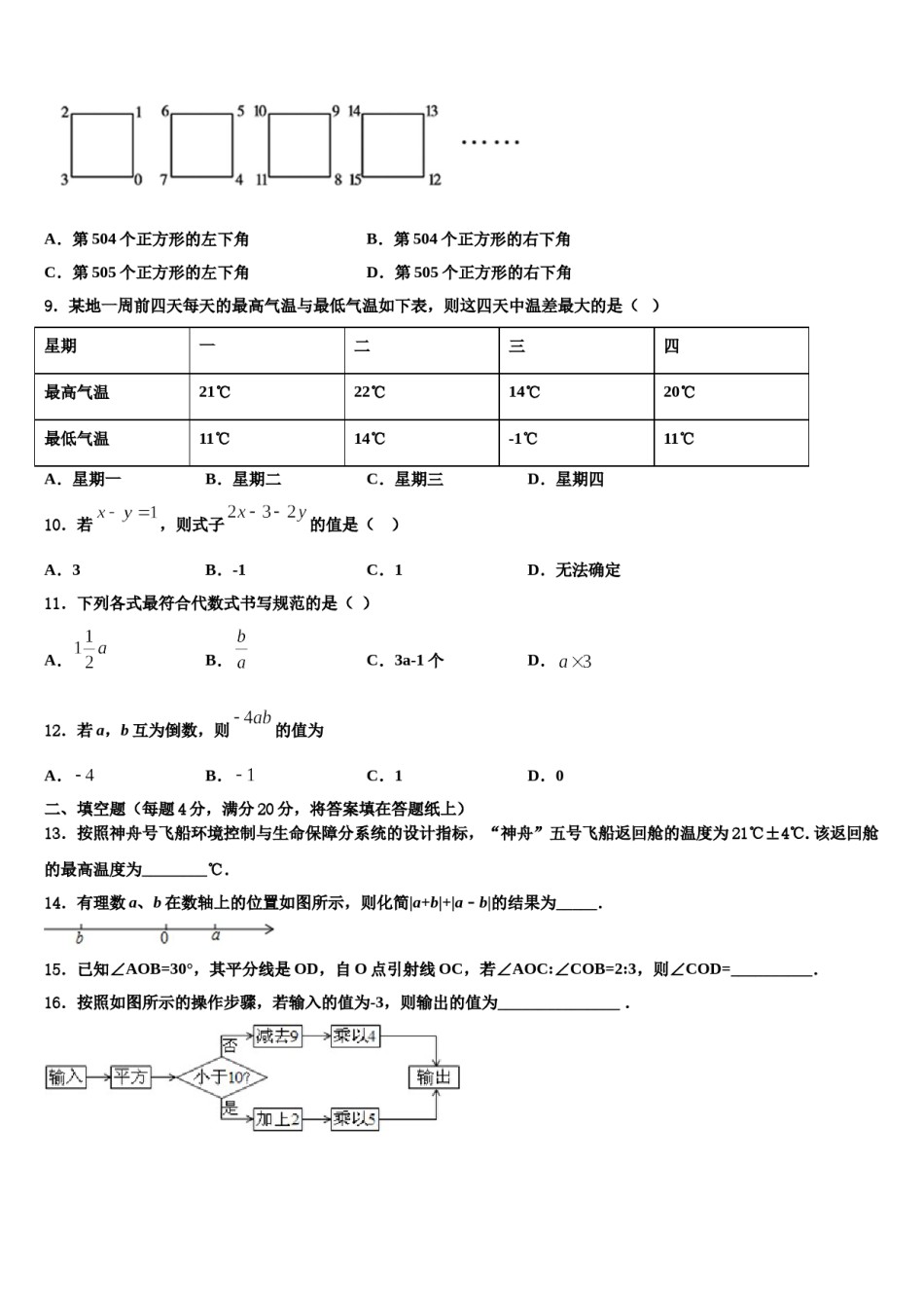 2023年山东省滨州市名校七年级数学第一学期期末考试模拟试题含解析.doc_第2页