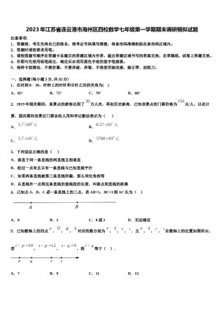 2023年江苏省连云港市海州区四校数学七年级第一学期期末调研模拟试题含解析.doc