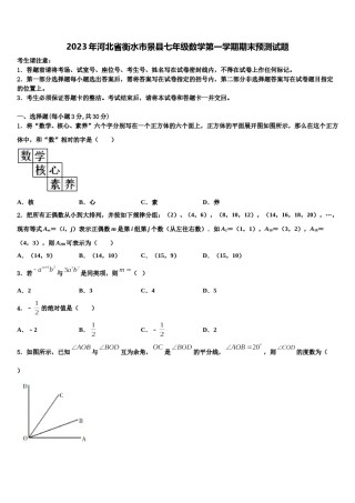 2023年河北省衡水市景县七年级数学第一学期期末预测试题含解析.doc