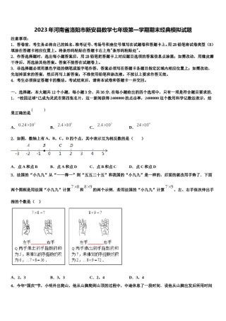 2023年河南省洛阳市新安县数学七年级第一学期期末经典模拟试题含解析.doc