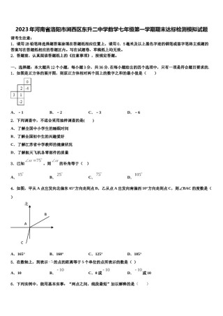 2023年河南省洛阳市涧西区东升二中学数学七年级第一学期期末达标检测模拟试题含解析.doc