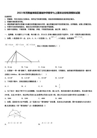 2023年河南省淮阳区羲城中学数学七上期末达标检测模拟试题含解析.doc