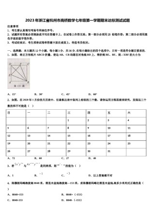 2023年浙江省杭州市高桥数学七年级第一学期期末达标测试试题含解析.doc