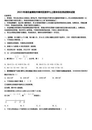 2023年湖北省襄阳市襄州区数学七上期末综合测试模拟试题含解析.doc