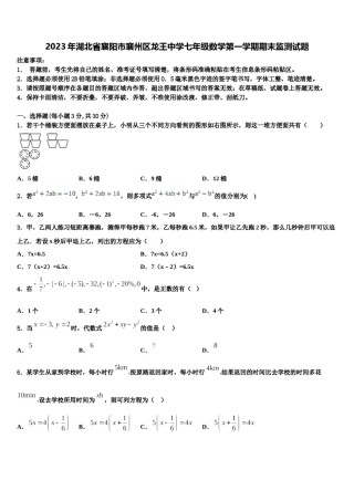 2023年湖北省襄阳市襄州区龙王中学七年级数学第一学期期末监测试题含解析.doc