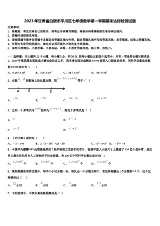 2023年甘肃省白银市平川区七年级数学第一学期期末达标检测试题含解析.doc