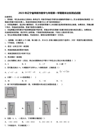 2023年辽宁省阜新市数学七年级第一学期期末达标测试试题含解析.doc