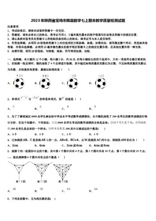 2023年陕西省宝鸡市陇县数学七上期末教学质量检测试题含解析.doc