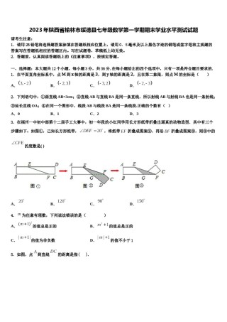 2023年陕西省榆林市绥德县七年级数学第一学期期末学业水平测试试题含解析.doc