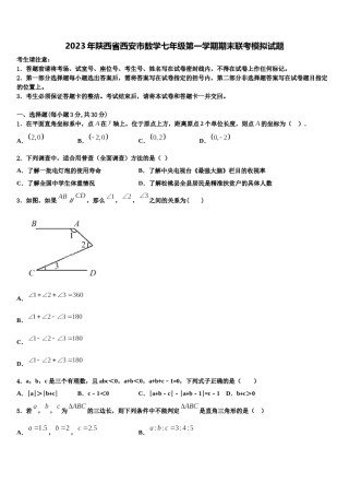 2023年陕西省西安市数学七年级第一学期期末联考模拟试题含解析.doc