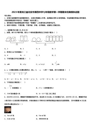 2023年黑龙江省北安市第四中学七年级数学第一学期期末经典模拟试题含解析.doc