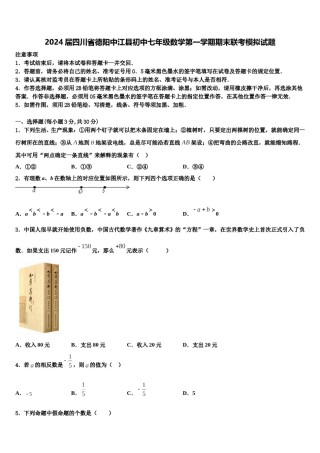 2024届四川省德阳中江县初中七年级数学第一学期期末联考模拟试题含解析.doc