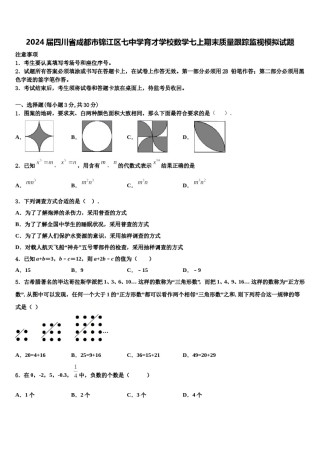 2024届四川省成都市锦江区七中学育才学校数学七上期末质量跟踪监视模拟试题含解析.doc